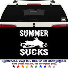 Load image into Gallery viewer, GottaLoveStickerz Summer Sucks Snowmobile Sled Removable Vinyl Decal Sticker for Laptop Tablet Helmet Windows Wall Decor Car Truck Motorcycle - Size (05 Inch / 13 cm Wide) - Color (Matte White)
