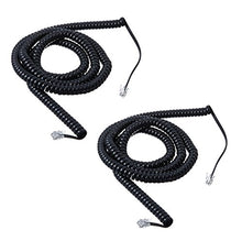Load image into Gallery viewer, iMBAPrice (Pack of 2) 3 to 25 Feet Black Coiled Telephone Phone Handset Cable Cord (Value Pack)
