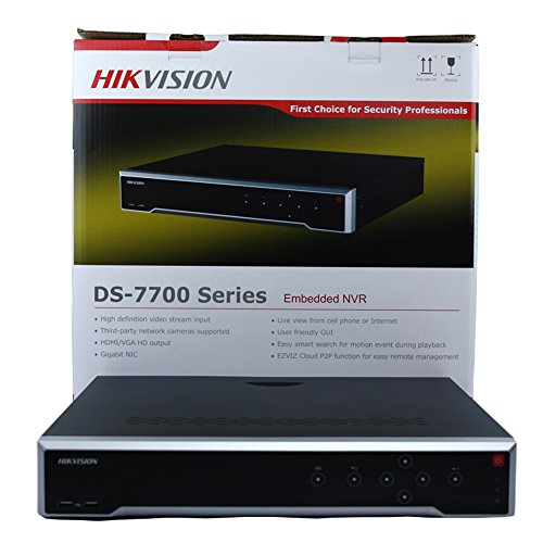 Hikvision DS-7716NI-I4 Embedded 4K16 Channel NVR,Plug and Play Up to 4 SATA Black