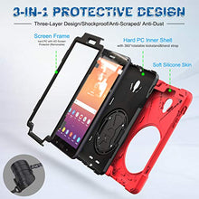 Load image into Gallery viewer, BRAECNstock Galaxy Tab A 8.0 Inch 2017 Case, Three Layer Drop Protection Rugged Protective Heavy Duty Case with 360 Degrees Rotatable Stand Cover for Samsung Galaxy Tab A 8.0(NEW)SM-T380/T385 Case Red

