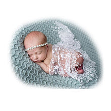 Load image into Gallery viewer, Newborn Boy Girl Photography Props Newborn Wraps Baby Photo Shoot Outfits Wrap Lace Yarn Cloth Blanket, white, 0-12 Month
