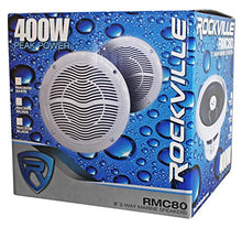 Load image into Gallery viewer, (4) Rockville RMC80W 8&quot; 1600w Marine Boat Speakers+4-Ch Amplifier+Wires
