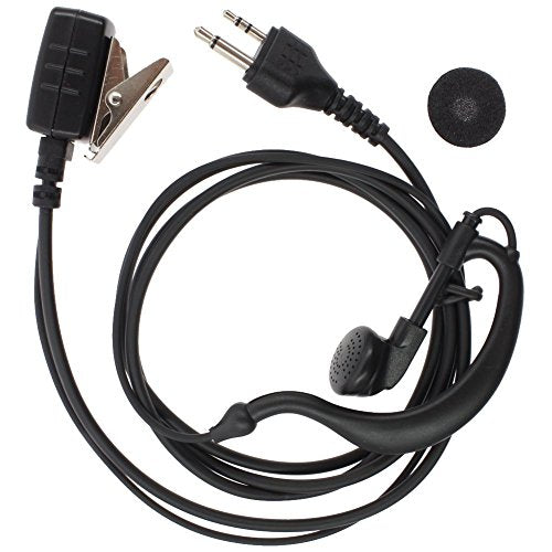 Tenq 2 pin G Shape Earpiece Headset for Midland Alan AVP-H3 GXT900 LXT80 LXT110
