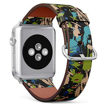 Load image into Gallery viewer, S-Type iWatch Leather Strap Printing Wristbands for Apple Watch 4/3/2/1 Sport Series (42mm) - Paint Stains Pattern of Ink blots
