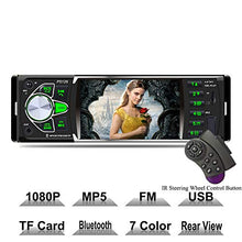 Load image into Gallery viewer, XISEDO 4 Inch HD Screen 1 Din Car SereoIn-Dash Car Radio with Bluetooth Car MP5 Player FM Radio Car Audio Support Steering Wheel Control/USB/TF Card/AUX in/Rear View Camera/7 Color Backlight
