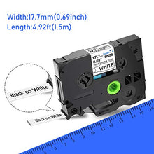 Load image into Gallery viewer, USUPERINK 10PK Compatible for Brother HSe-241 HSe241 HS-241 HS241 Black on White Heat Shrink Tube Label Tape use in PT-D400 PT-D600 PT-E300 PT-E500 PT-P750WVP Printer (0.69&#39;&#39;x 4.92ft, 17.7mm x 1.5m)
