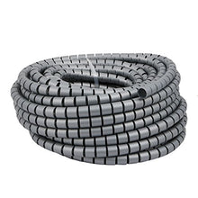 Load image into Gallery viewer, uxcell 20mm x 20m Flexible Spiral Tube Cable Wire Wrap Computer Manage Cable Gray
