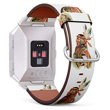 Load image into Gallery viewer, (Native American Indian Tribal Chief) Patterned Leather Wristband Strap for Fitbit Ionic,The Replacement of Fitbit Ionic smartwatch Bands
