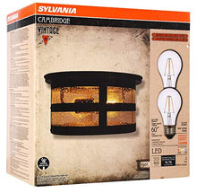 Load image into Gallery viewer, SYLVANIA Vintage Cambridge Triple Ring Drum Light Fixture with 2 A19 Dimmable LED Light Bulbs Included, 1600 Lumens (60125)
