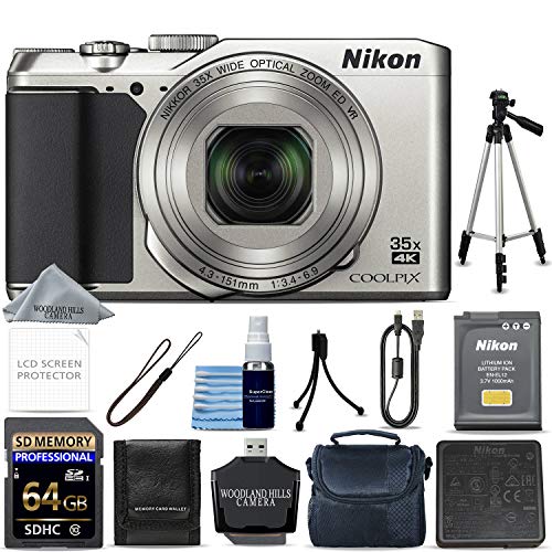 Nikon COOLPIX A900 Digital Camera (Silver) + 64GB Memory + Starter Bundle + Tripod