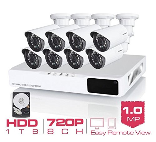 GOWE 8CH CCTV System 720P HDMI AHD 8CH CCTV DVR 1TB HDD 8 1.0 MP IR Security Camera 1200 TVL CCTV Camera Surveillance System