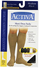Load image into Gallery viewer, Activa 20-30 mmHg Men&#39;s Firm Support Dress Socks, Black, Medium
