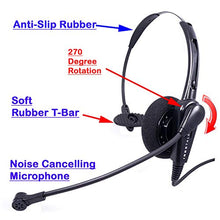 Load image into Gallery viewer, RJ9 Headset with Virtual Switch - Cost Effective Monaural Headset + Universal Compatible RJ9 Quick Disconnect Cord Compatible with Plantronics QD
