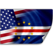 Load image into Gallery viewer, ExpressItBest Sticker (Decal) with Flag of Cape Verde and USA (Cape Verdean)
