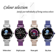 Load image into Gallery viewer, Newest H2 Fashion Smart Watch Women Lovely Bracelet Heart Rate Monitor Sleep Monitoring Smartwatch Connect iOS Android (White Silver)
