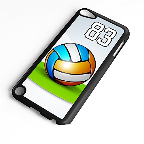 iPod Touch Case Fits 6th Generation or 5th Generation Volleyball #10100 Choose Any Player Jersey Number 5 in Black Plastic Customizable by TYD Designs