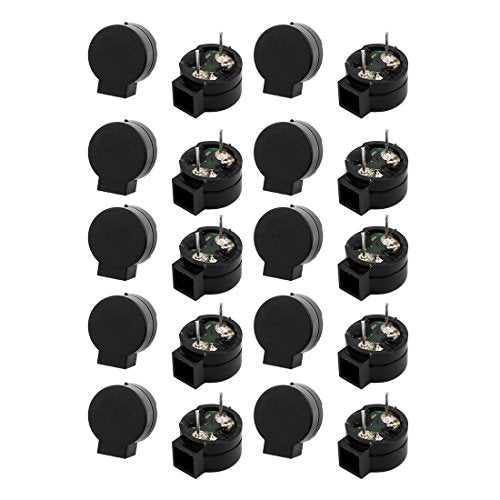 Aexit 20pcs DC Speakers 5V 2 Terminals Single-Side Buzz Passive Stereo Electronic Satellite Speakers Buzzer 13x11x7mm