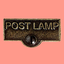 Load image into Gallery viewer, Switch Plate Tags POST LAMP Name Signs Labels Cast Brass | Renovator&#39;s Supply
