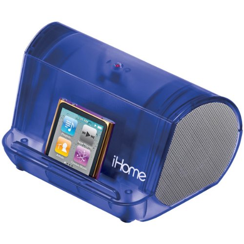 Blue iHM9 Portable Translucent MP3 Stereo Speaker