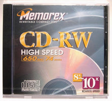 Load image into Gallery viewer, CD-RW 74 10X 650MB HIGH SPEED STANDARD JEWEL SINGLE
