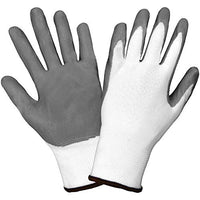 Global Glove 550E Gripster Economy Ultra Light Nitrile Glove with Knit Wrist Liner, Work, Extra Large, Gray/White (Case of 72)