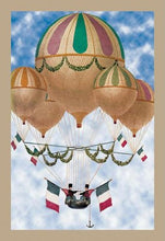 Load image into Gallery viewer, Balloon Flotill Highly Decorated Balloons sport the Italian Flag and its colors 28x42 Giclee on Canvas
