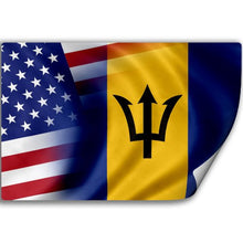 Load image into Gallery viewer, Sticker (Decal) with Flag of Barbados and USA (Barbadian Bajan)
