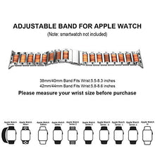 Load image into Gallery viewer, iiteeology Compatible with Apple Watch Band 49mm 45mm 44mm 42mm, Natural Wooden Stainless Steel Link Bracelet Strap for Apple Watch Ultra &amp; SE Series 8 7 6 Series 5 4 3 2 1 - Silver
