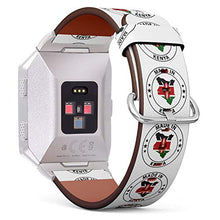 Load image into Gallery viewer, (Made in Badge with map Inside - Kenya) Patterned Leather Wristband Strap for Fitbit Ionic,The Replacement of Fitbit Ionic smartwatch Bands
