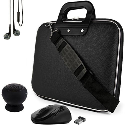 Black Laptop Bag, Mouse, Speaker, Headphones for RCA 11 Maven Pro Viking Pro Pro12 11 Galileo Pro Viking II 11