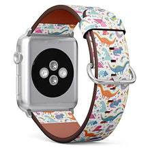 Load image into Gallery viewer, S-Type iWatch Leather Strap Printing Wristbands for Apple Watch 4/3/2/1 Sport Series (38mm) - Cute Funny Kids Dinosaurs Pattern
