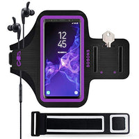 SOSONS Running Armband for Samsung Galaxy S8/S9/S10/S20/S21/S8+/S9+/S10+/S20+,Water Resistant Gym Case with Card Pockets and Key Slot