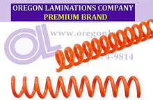 Load image into Gallery viewer, Spiral Binding Coils 8mm (5/16 x 15-inch Legal) 4:1 [pk of 100] Tangerine (PMS 804 C)
