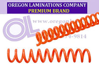 Spiral Binding Coils 8mm (5/16 x 15-inch Legal) 4:1 [pk of 100] Tangerine (PMS 804 C)