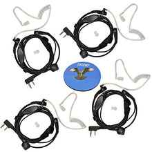 Load image into Gallery viewer, HQRP 4-Pack Acoustic Tube Earpiece PTT Throat Mic Headset for WOUXUN KG-699E / KG-689 / KG-689 Plus/KG-669 / KG-669 Plus/KG-659 / KG-659 Plus + HQRP Coaster
