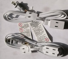 Load image into Gallery viewer, 2x white 25 feet Trisonic 3 Outlet Indoor Conductor Polarized Extension Cord ETL (WHITE)
