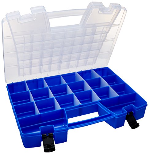 Akro-Mils 06118 Plastic Portable Hardware and Craft Parts Organizer, Large, Blue