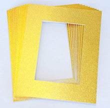 Load image into Gallery viewer, topseller100, Pack of 25 sets of 8x10 GOLD Picture Mats Mattes Matting for 5x7 Photo + Backing + Bags
