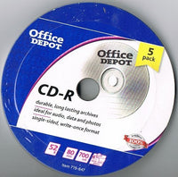 Office Depot CD-R 700MB/80 Minutes 5 pack