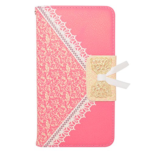 Eagle Cell PU Leather with Lace Pattern for Samsung Galaxy Note 4 - Retail Packaging - Hot Pink