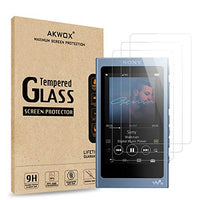 AKWOX [Pack of 3] Tempered Glass Screen Protector For Sony NW-A45, [0.3mm 2.5D High Definition 9H Hardnessm] Screen Protector for Sony NW A40 A45 A46 A47