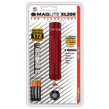 Load image into Gallery viewer, Maglite XL200 LED 3-Cell AAA Flashlight, Red

