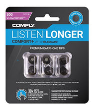 Load image into Gallery viewer, Comply Comfort Plus Tsx-500 Memory Foam Earphone Tips, Noise Reducing Replacement Earbud Tips, Secure Fit (Medium, 3 Pair)
