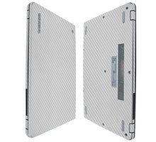 Load image into Gallery viewer, Skinomi Silver Carbon Fiber Full Body Skin Compatible with Toshiba Chromebook 2 13.3 inch (2nd Gen, 2015)(Full Coverage) TechSkin Anti-Bubble Film
