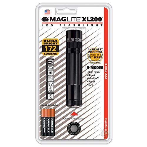 Maglite XL200 LED 3-Cell AAA Flashlight, Black