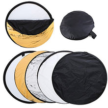 Load image into Gallery viewer, Dison 43&quot; / 110cm 5-in-1 Circular Collapsible Multi-Disc Light Reflector Set with Bag - Gold, Silver, Translucent, White and Black
