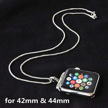 Load image into Gallery viewer, Stainless Steel Chain Necklace Smartwatch Band 42mm Series 3 2 1 / 44mm Series 4 New Newest Polished Silver Metal Box Chain Strap Rope Neckband Replacement Accessories Wearable Technology Women Men
