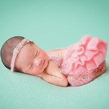 Load image into Gallery viewer, Baby Photography Props Boy Girl Photo Shoot Outfits Newborn Crochet Costume Infant Knitted Clothes Mohair Headdress Rompers Pink
