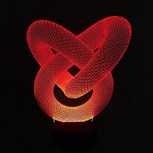 Load image into Gallery viewer, Love Knot Abstract Circle Spiral 3D Bulbing Night Light Magic Shape Illusions 7Colors Change Decor Lamp
