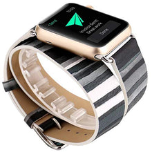 Load image into Gallery viewer, Compatible with Apple Watch Band 38mm 40mm, [Coloured Stripes Painting] Double Tour Watch Strap Replacement Wristband Bracelet for Apple Watch Series 4 (40mm) Series 3 Series 2 Series 1 (38mm)
